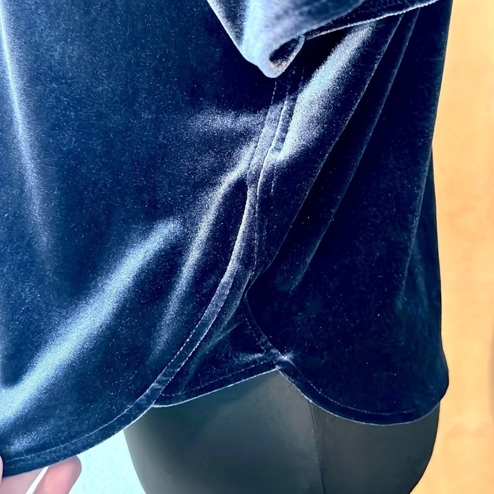 🎉HP🎉Madewell, Amazing Blue Velvety Capped Sleeve Top, Excellent Condition, XS - Picture 5 of 11